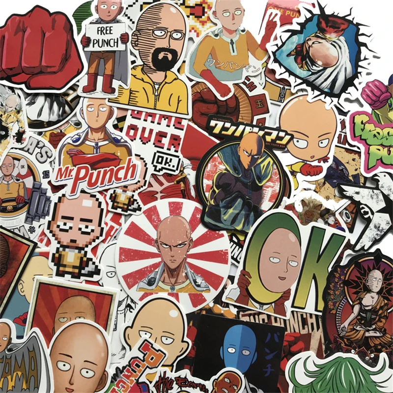 Аниме ONE PUNCH-MAN Saitama 50 шт. стикер ноутбук косплей реквизит багажная коробка автомобиль мотоцикл декоративные наклейки на стену