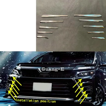 

Car Sticker Styling Detector Trim Front Head Fog Light Lamp Frame 10pcs For Toyota Noah Voxy 80 Series 2014 2015 2016 2017 2018