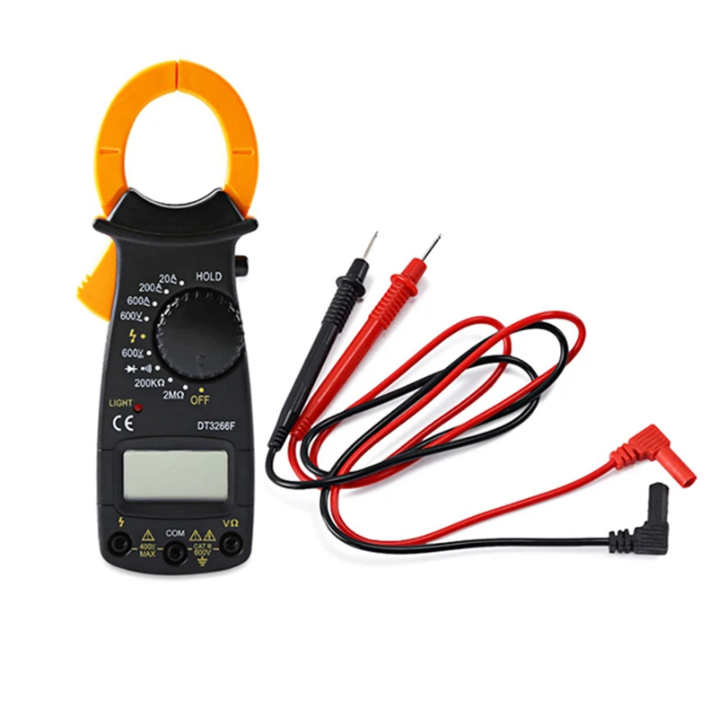 DT-3266F Digital Amper Clamp Meter Multimeter NCV Current Clamp Pincers Voltmeter Ammeter 600A AC/DC Ohm Current Voltage Tester - Цвет: DT-3266F