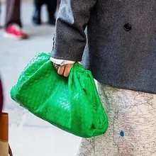 Новая высококачественная сумка на плечо из искусственной кожи Женская тканая Пельменная сумка женская индивидуальная Большая вместительная трикотажная сумка