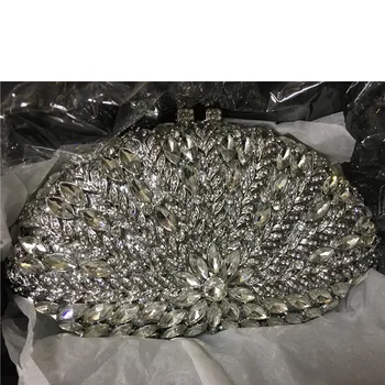 

Latest Design Luxury Bridal Wedding Party 2020 Newest Crystal Diamond Chain Evening Bag Luxury Handbags Women Bags High Quality