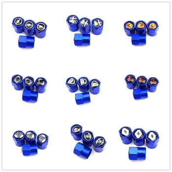 

4pcs blue Aluminum Wheel Tire Valve Caps for bmw benz vw audi Ford Kia Hyundai Nissan VW toyota Mazda Volvo LexuS BMW E46