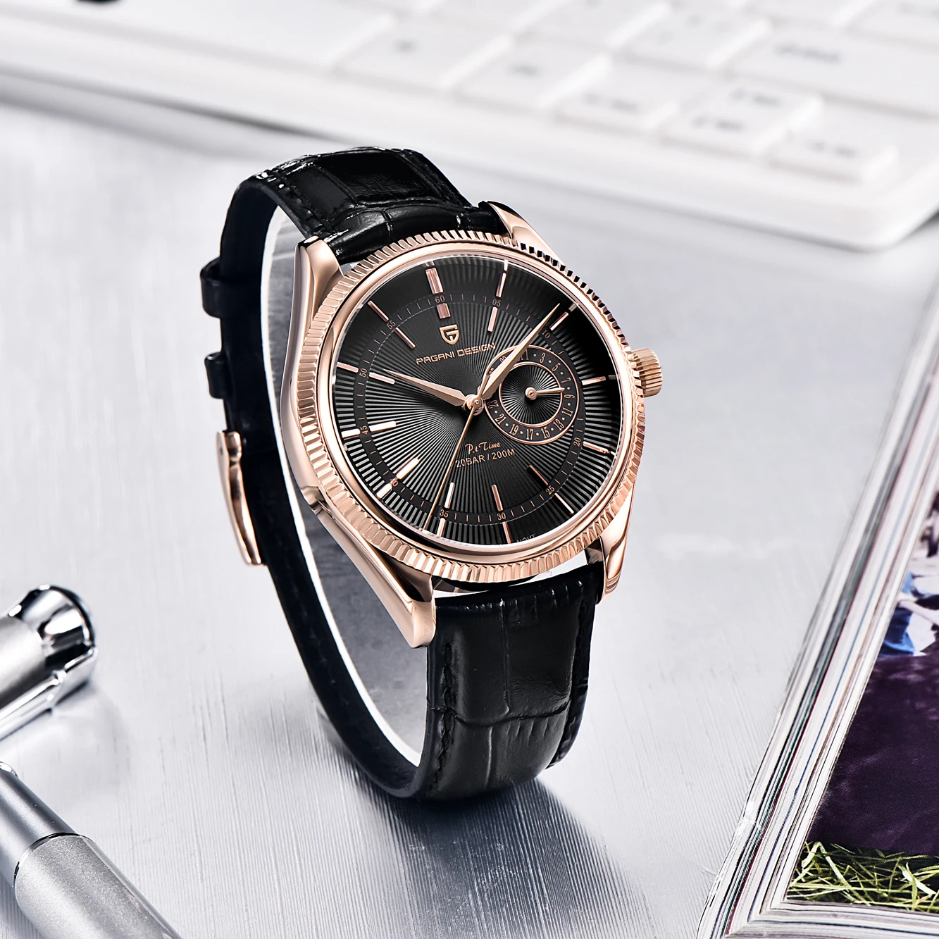 Pagani Design 2023 New Luxury Simple Men's Quartz Watch Stainless Steel Sapphire Glass Luminous Calendar Watch Relogio Masculino