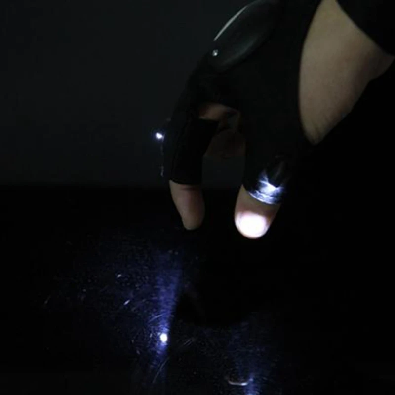 Outdoor Sports with Led Lights Portable Lighting Left and Right Gloves Night Fishing Accessories Exposed Three and a Half Finger