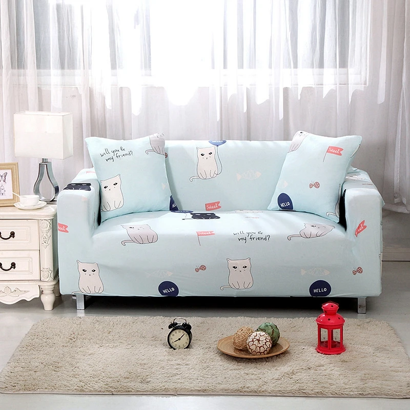 Flower Purple Heart Pattern Sofa Slipcovers Tight Wrap All-inclusive Slip-resistant Elastic Cubre Sofa Towel Corner Sofa Cover - Цвет: 7