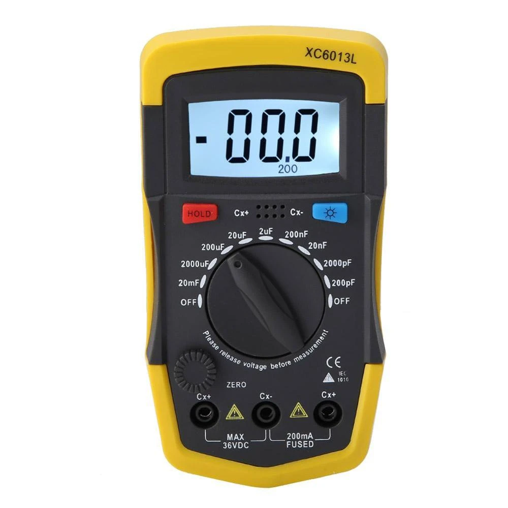 0.1pF to 20000uF Portable mF uF circuit meter Digital LCD Dispiay capacitor tester High precision capacitance tester Capacitance meter 