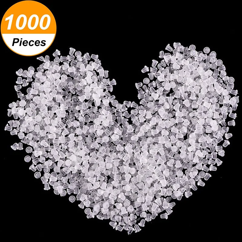 1000 шт. силиконовые прозрачные серьги-застежки для бижутерии резиновая серьга |