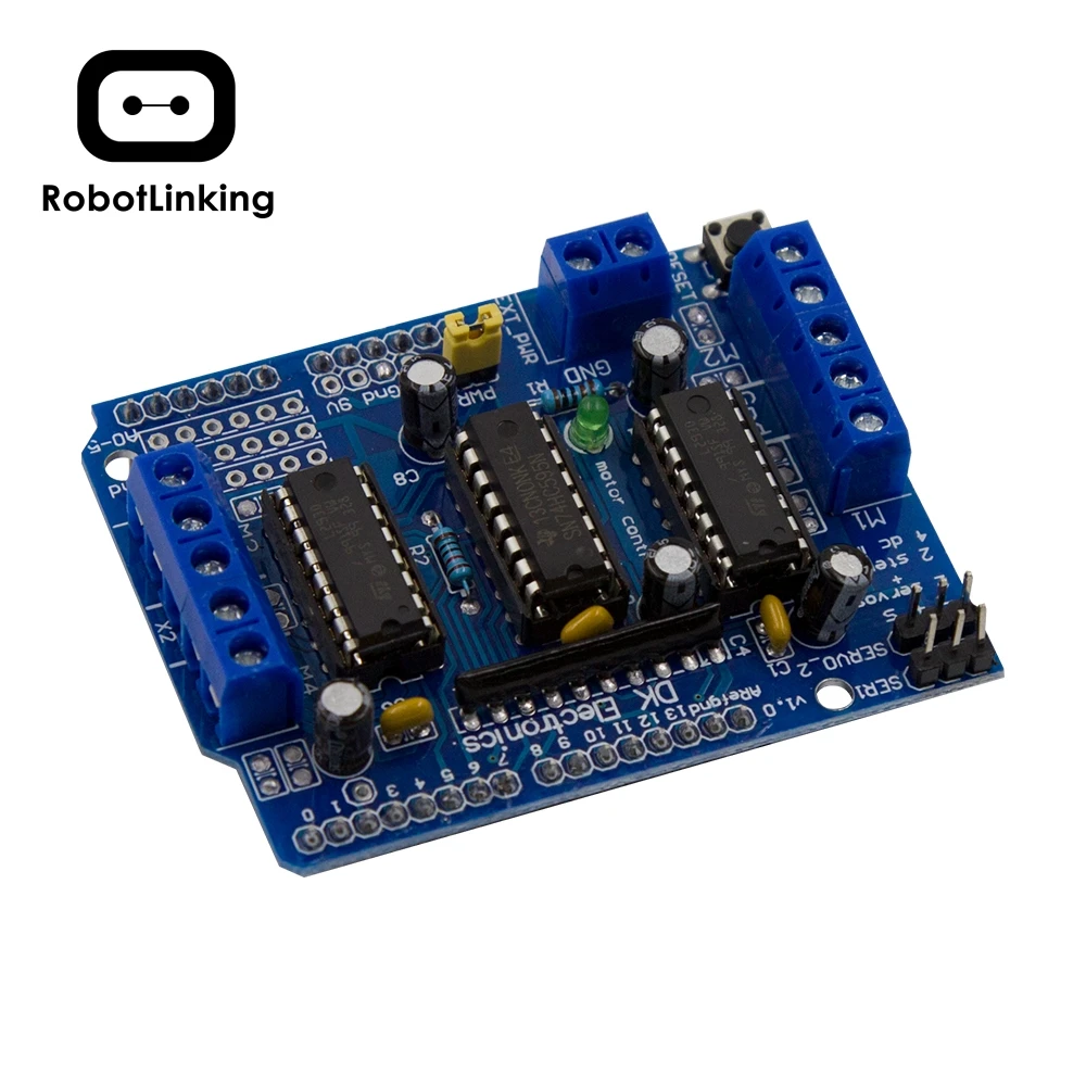 Щит управления мотором L293D, плата Двойного расширения для Arduino Duemilanove, плата расширения моторного привода, бесплатная доставка Щит управления мотором L293D, плата Двойного расширения для Arduino Duemilanove, плата расширения моторного привода, бесплатная доставка