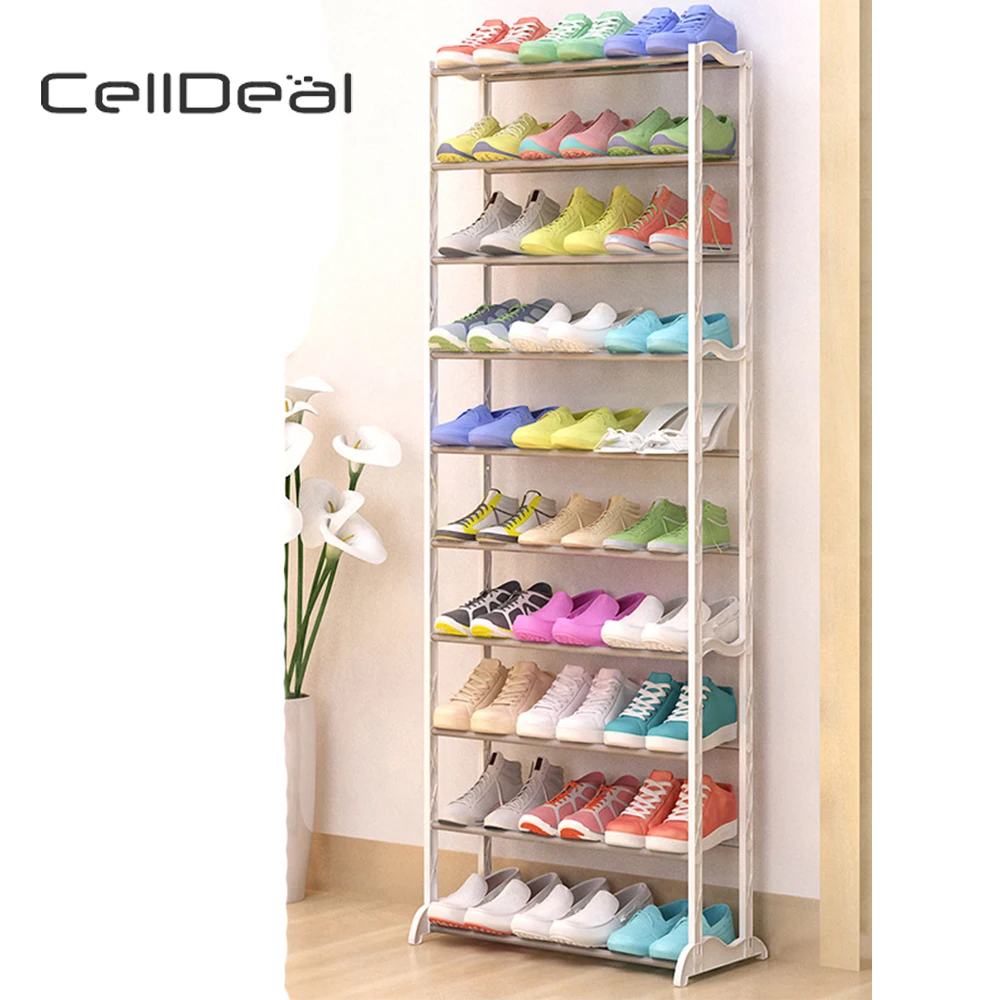

CellDeal 10 Tier Shoes Heels Storage Organiser Stand Shelf Rack Holds 20/30 Pairs Shoes Shoes Organizers Shoes Rack