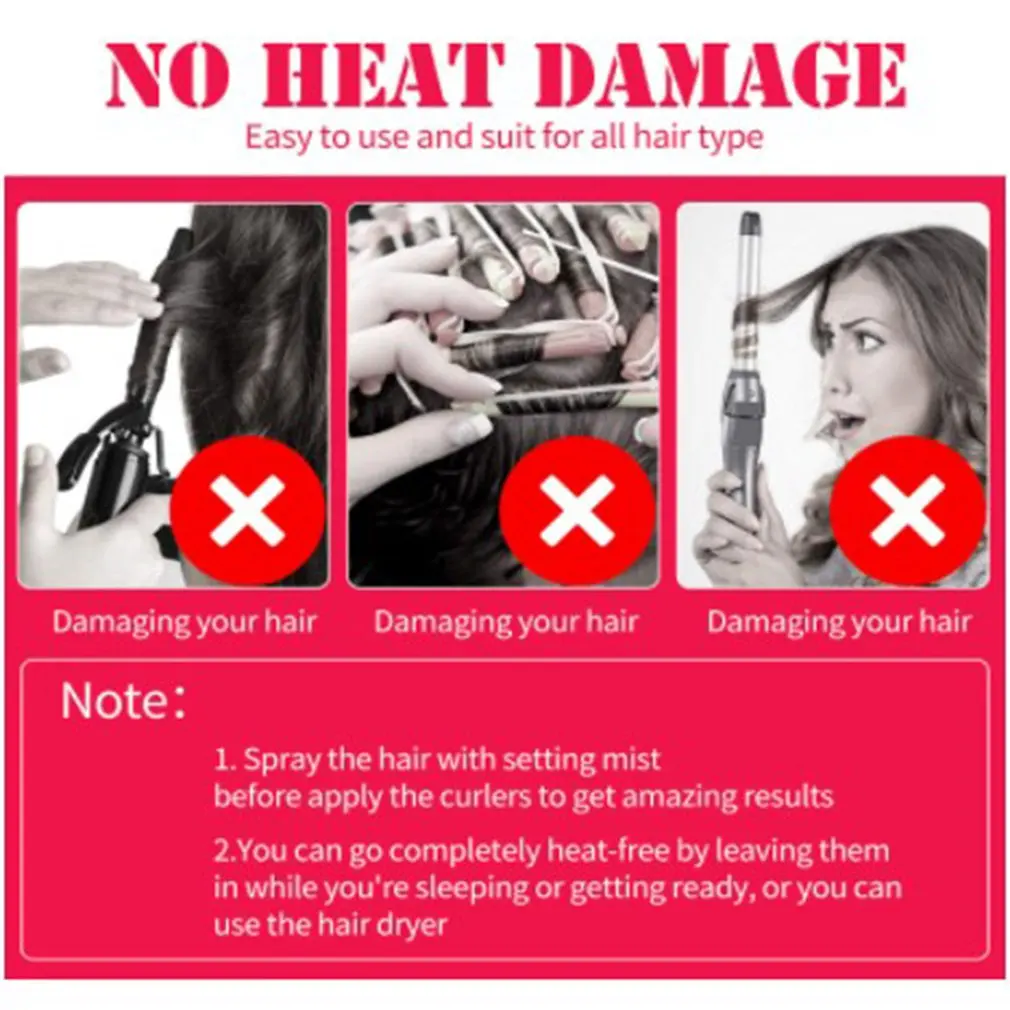 24 Egg Rolls Large Curls Do Not Hurt Hair Curling Iron Artifact Magic Volume Diy Spiral Big Wave Curling Tube Roll Plastic 55cm