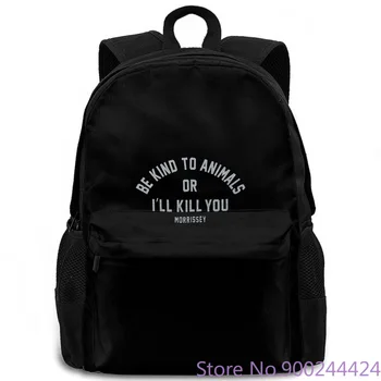 

Morrissey Be Kind Slim Fit Black New Hot Sale Printed women men backpack laptop travel school adult student