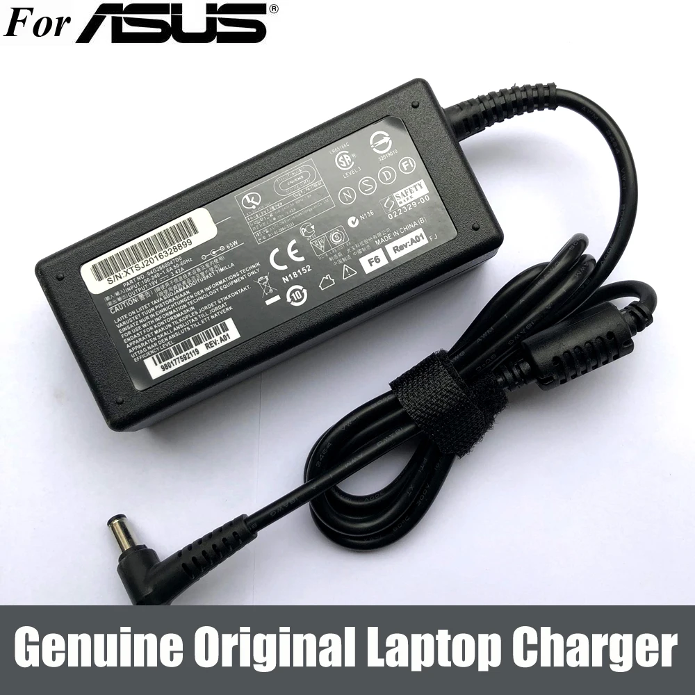 Original ASUS 19V 3.42A 65W Laptop Charger AC Adapter Power Cord for X54H ... 