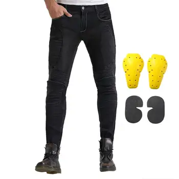 

2020 New Protective CE Armor Men Motorcycle Riding Pants Stretch Denim Jeans Biker Cycling With 4 X Knee Hip Pads