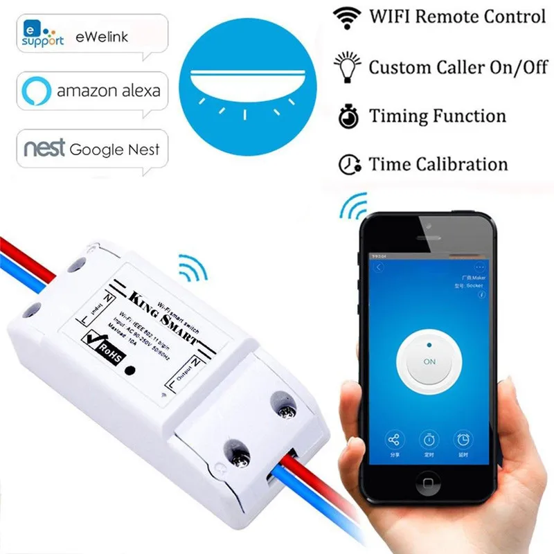 Домашний Wifi умный светильник, универсальный таймер выключателя, приложение Smart Life, беспроводной пульт дистанционного управления, работает с Alexa Google Home IFTTT