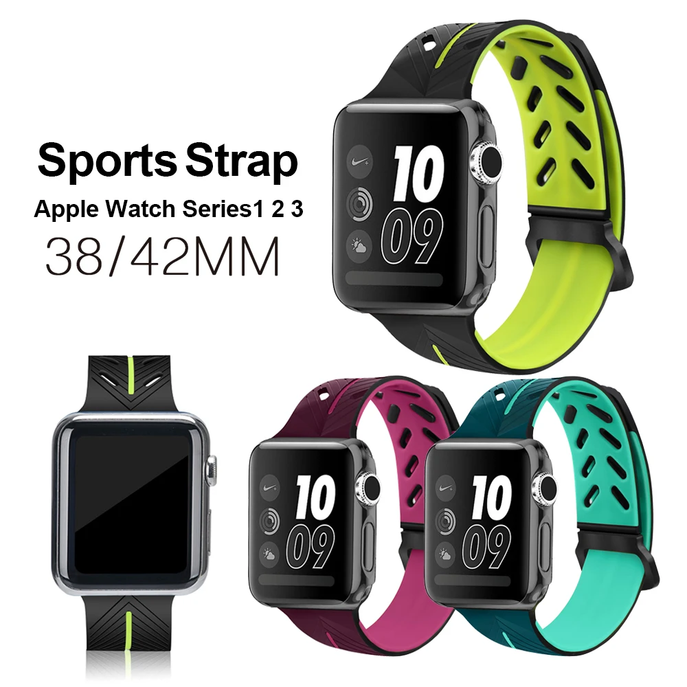 

Strap For Apple Watch band 38mm 42mm iWatch 4 band 44mm 40mm Sport Silicone belt Bracelet correa Apple watch 5 4 3 2 Accessories