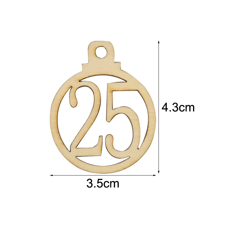 Wooden Christmas Advent Calendar Countdown Number 1-25 Tags Home Party Christmas Decorations Advent Calendar Pendant 25Pcs/Set,christmas countdown calendar,christmas advent calendar