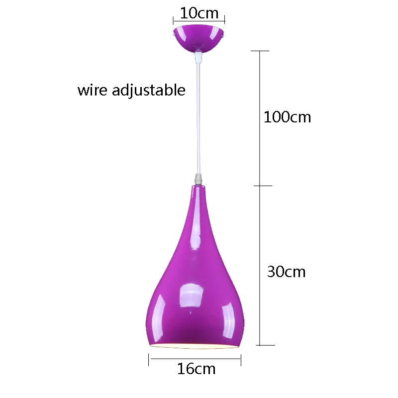 Modern Pendant Lights Nordic Pendant Lamp Colorful Aluminum Light Fixture For Cafe Restaurant Hanglamp Kitchen Hanging Lamps - Цвет корпуса: purple-A Type