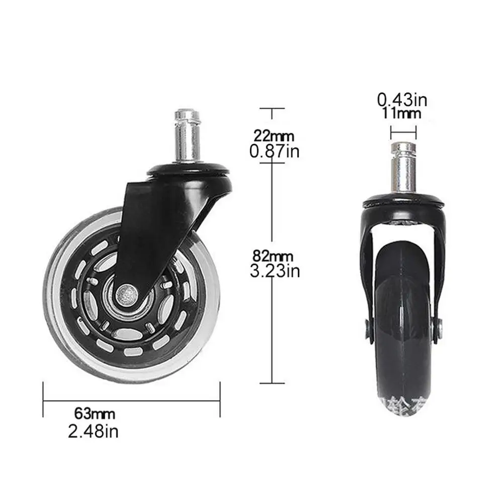 2.5inch 2.5 Inch 3 Inch Swivel Chair Wheel Boss Chair Plunger Universal Wheel Large Chair Screw Rod Heavy Duty Mute Chair Wheel - Цвет: 2.5inch