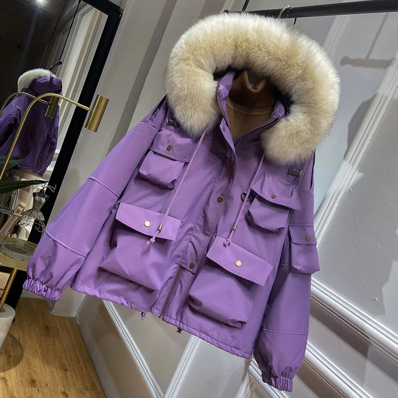 Nerazzurri Winter warm maxi faux fur coat women