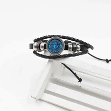 Новое Сверхъестественное классическое Хрустальное стеклянное украшение тканый браслет кожаные ювелирные изделия