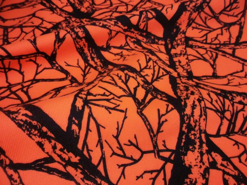 pix Orange Camo Fabric 1 5m width orange camouflage cloth polyester cotton twill bionic tree camo fabric waterproof wear resistant warning clothes