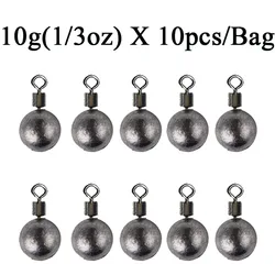 Premium Variety Pack of Fishing Weights and Sinkers - 10pcs Fishing Tackle Accessories (10g sinkers)