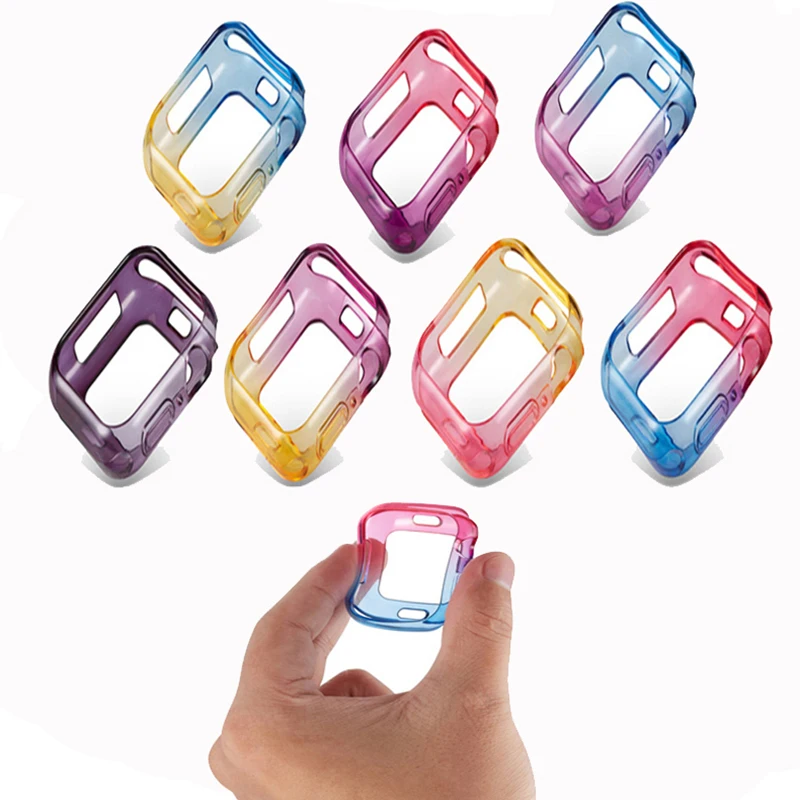 

Cover for Apple watch 5 4 case 44mm 40mm Soft Ultra-thin TPU Colorful Protector bumper iWatch Accessories