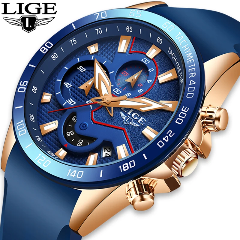 

LIGE Relojes Hombre 2019 Top Brand Luxury Military Sport Watch Mens Chronograph Waterproof Clock Quartz Wristwatch Montre Homme