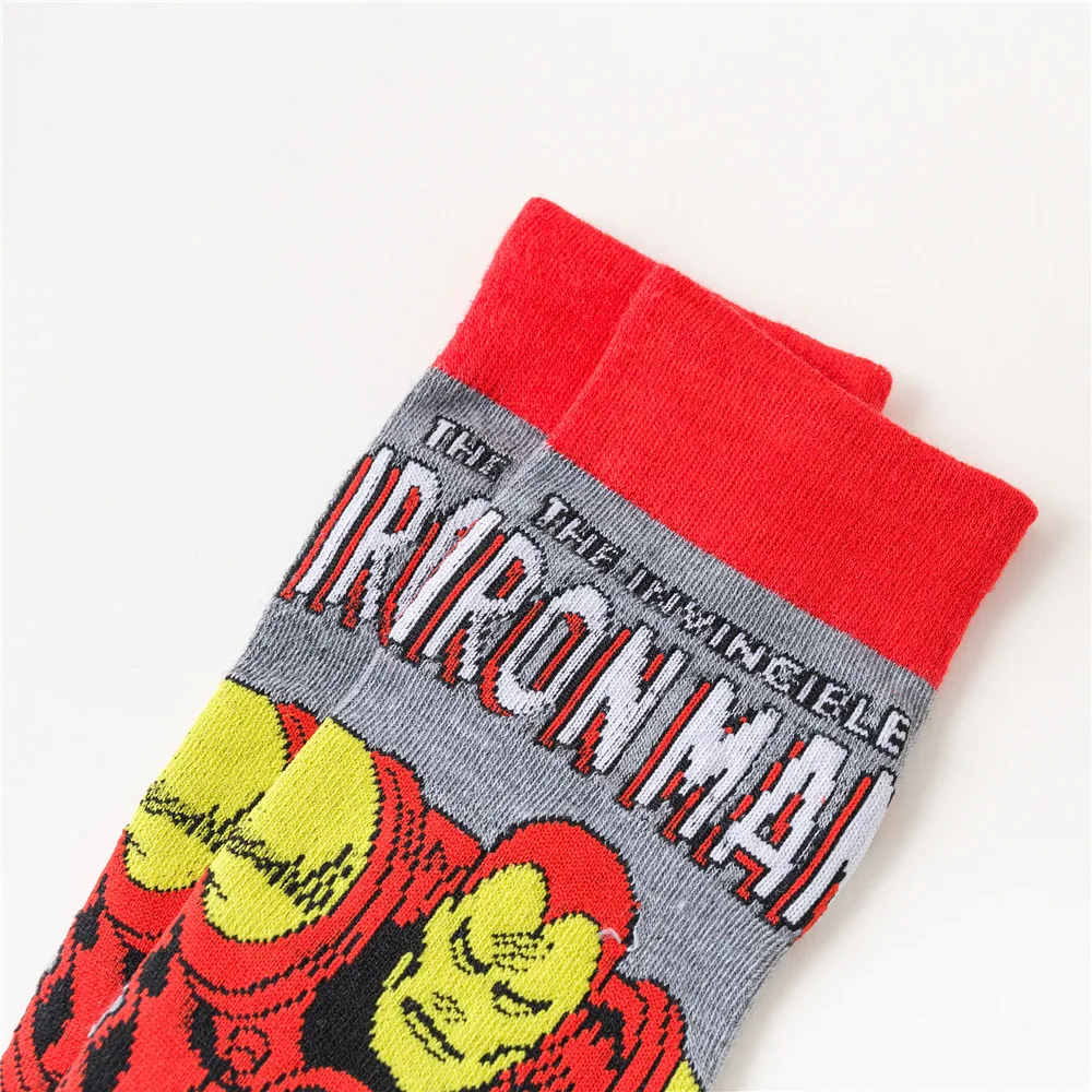 Disney anime socks Avengers Marvel cartoon figure Iron Man Captain America Hulk Thor casual high socks xxx boys and girls socks