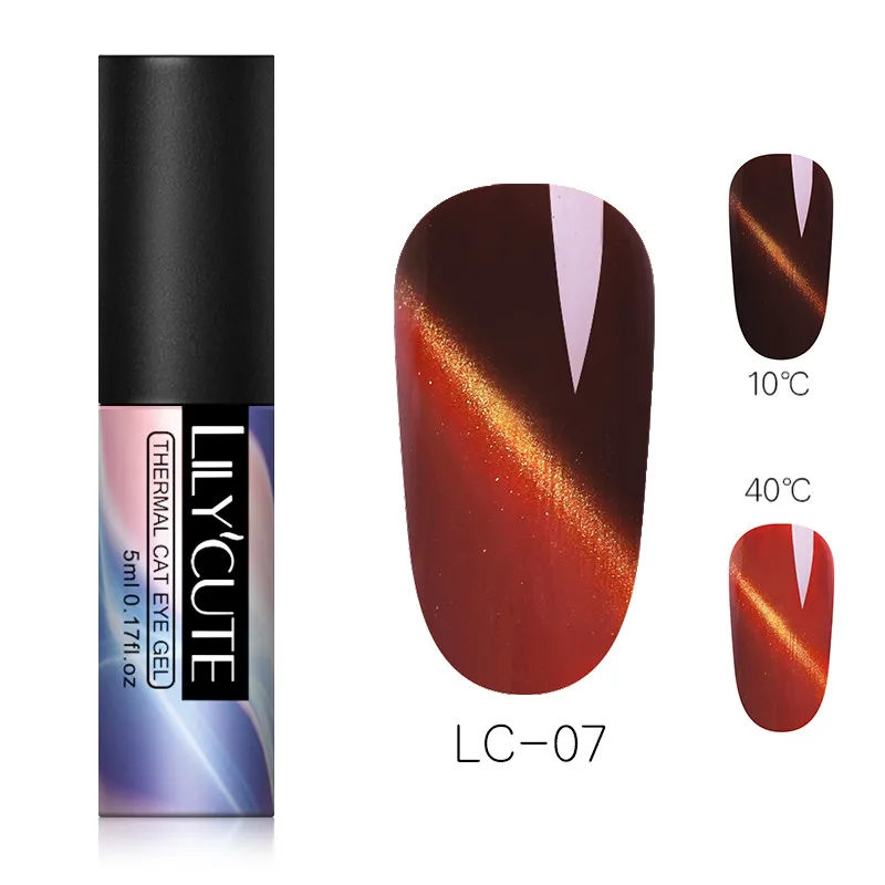 temperature LC-07 LLYCUTE 5 мл Auroras Магнитный Гель-лак для ногтей кошачий глаз гель для нейл-арта долговечный Сияющий лазер впитывающий УФ светодиодный Гель-лак - Цвет: temperature LC-07