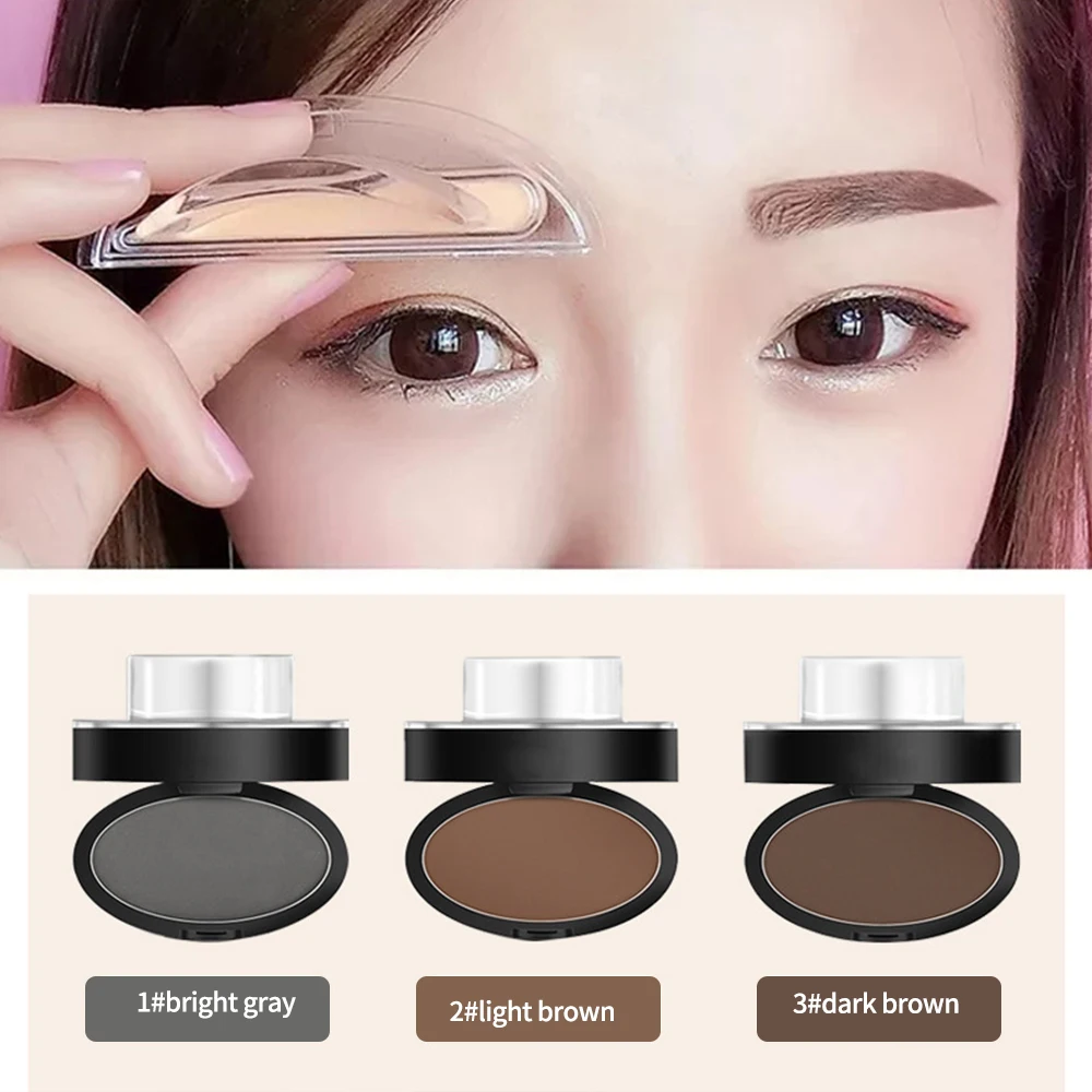 Natural Arched Eyebrow Powder Stamp Quick Makeup Brow Stamps Waterproof