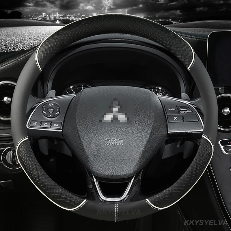 Car Steering Wheel Covers for Mitsubishi ASX 308 Eclipse Cross Grandis Montero Lancer Pajero Outlander Leather Protection Covers steering wheel cover