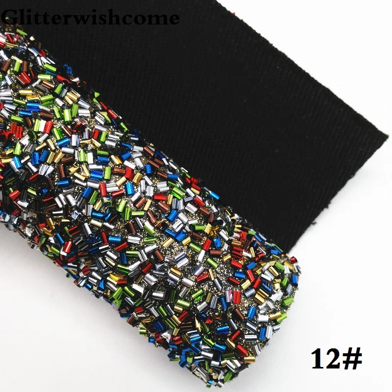 Мини рулон синтетической кожи Glitterwishcome 30x134 см крупная блестящая кожа винил для