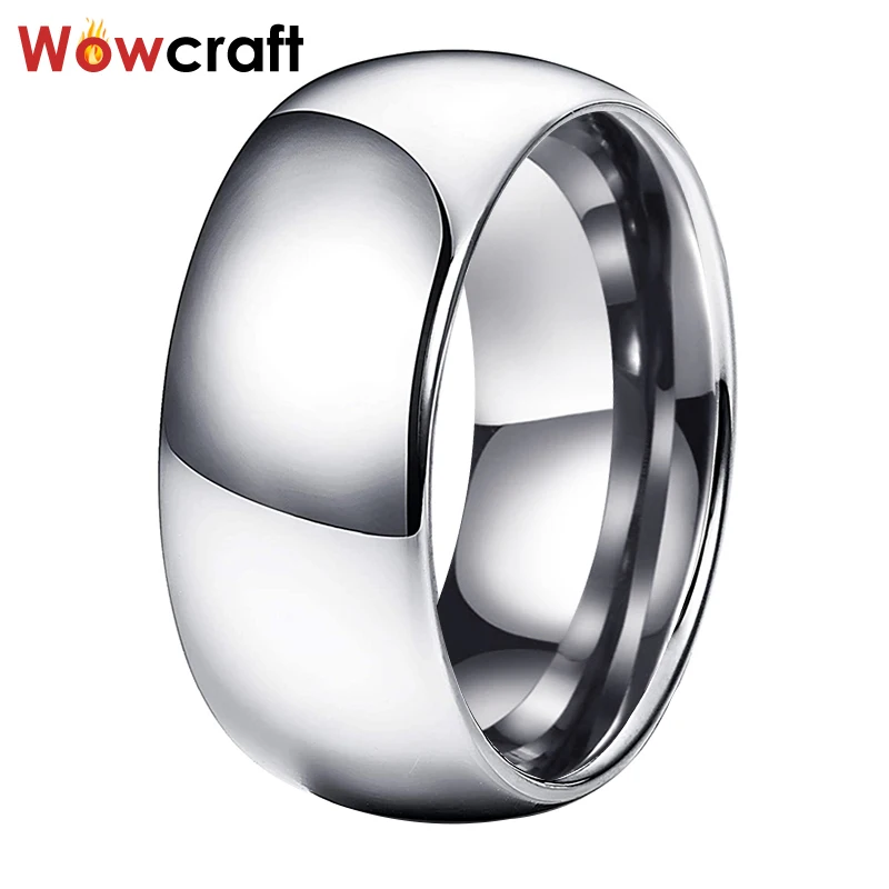 

10mm Real Tungsten Carbide Rings for Men Engagement Wedding Band Polished Shiny Domed Classic Couples Ring Comfort Fit