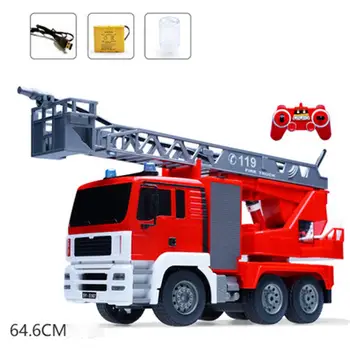 Price RCtown Spray Water Gun Toy Remote Control Sprinkler Fire Truck Simulation Retractable Rotatable Ladder Boy Educational Toy Gift
