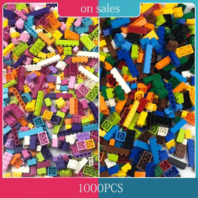 1000PcsMixedColors 1000 шт строительные блоки кирпичи DIY креативные кирпичи объемные модели Фигурки совместимы с городскими друзьями Развивающие детские игрушки - Цвет: 1000PcsMixedColors