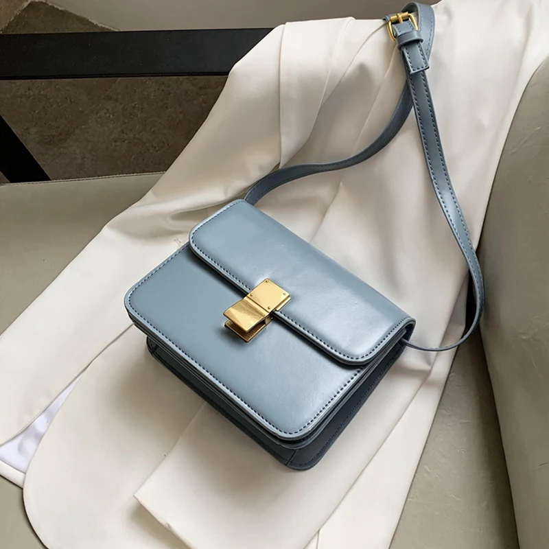 

Burminsa Summer Lock Small Crossbody Bags For Women Box Design Female Shoulder Bags High Quality PU Leather Girl Plap Purse 2020