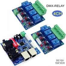 

DMX512 Controller RELAY OUTPUT Decoder For LED Lamp Strip Light WS-DMX-RELAY-4CH X 2