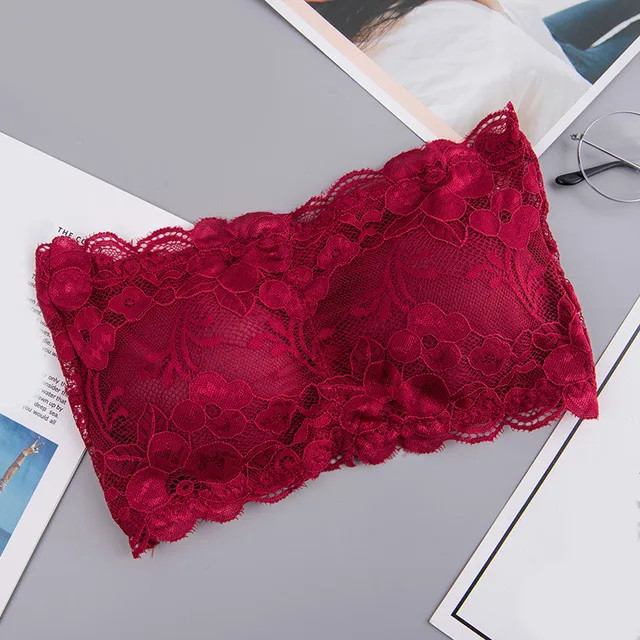 Sexy Lace Bralette Tube Tops Bandeau Summer Women Lace Bra Tanks Crop Tops Bandeau Girl Underwear Hot Sale 3