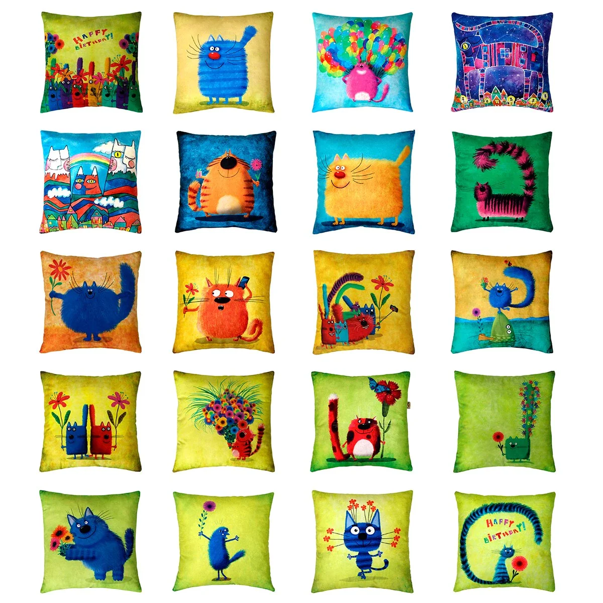 decorative pillow Matex kotoklism with cats gift to the child 33x33 cm different colors (for giving House) pillows decor style styling sofa garden