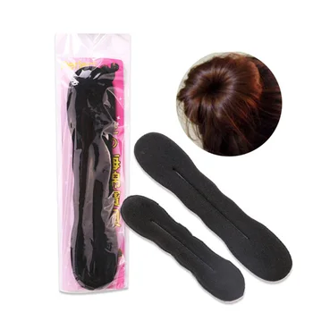 

2 Pcs (One Big another is Smal) Hair Styling Magic Sponge Clip Foam Bun Curler Hairstyle Twist Maker Tool Hair Accessories