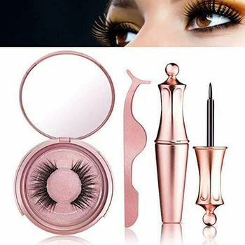 

Magnetic False Eyelashes Natural Eyelashes Extension Liquid Eyeliner And Tweezer Kits