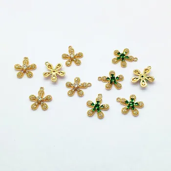 

New arrival! 17X15mm 50pcs Cubic Zirconia Flower Charm for Hand Made Making Earring DIY parts,Jewelry Findings & Components
