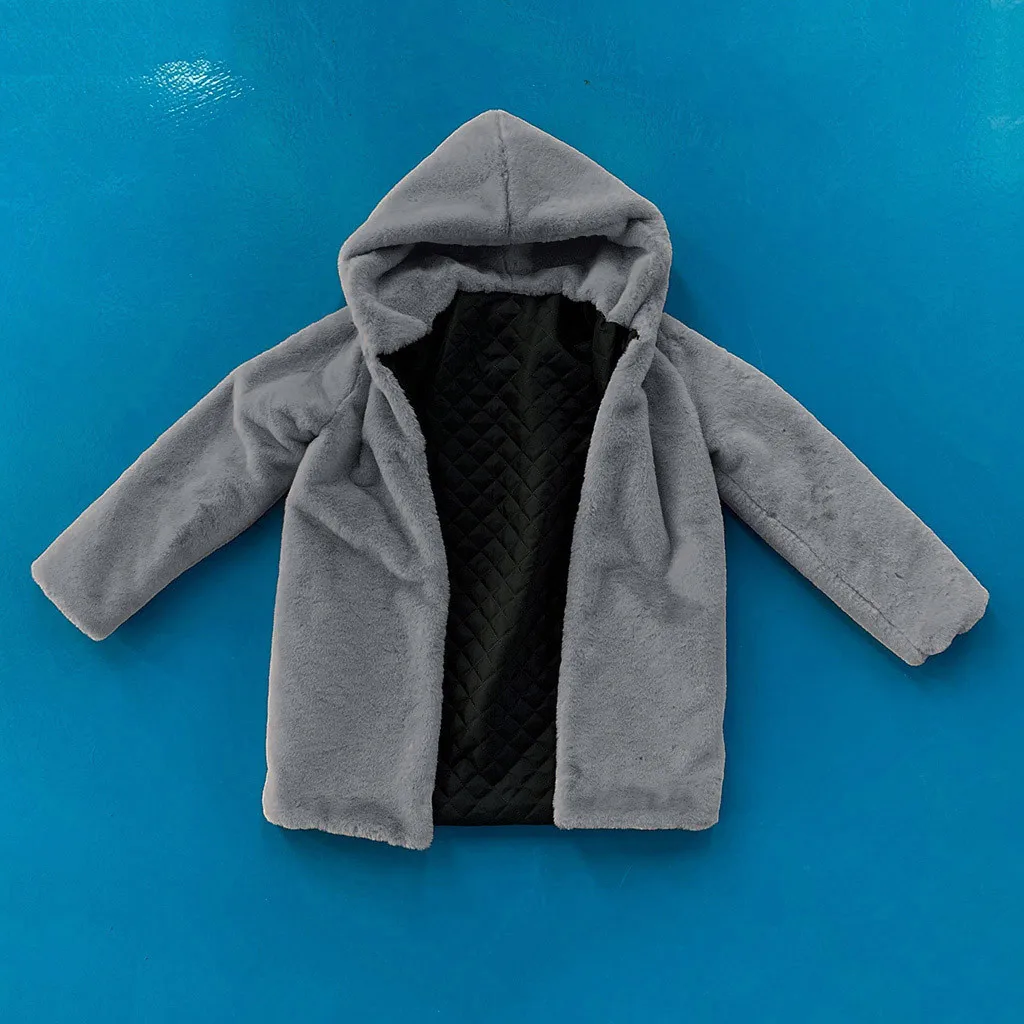 JAYCOSIN теплое зимнее женское пальто из искусственного меха куртка с капюшоном теплая толстая верхняя одежда пальто женское однотонное Свободное длинное пальто 904