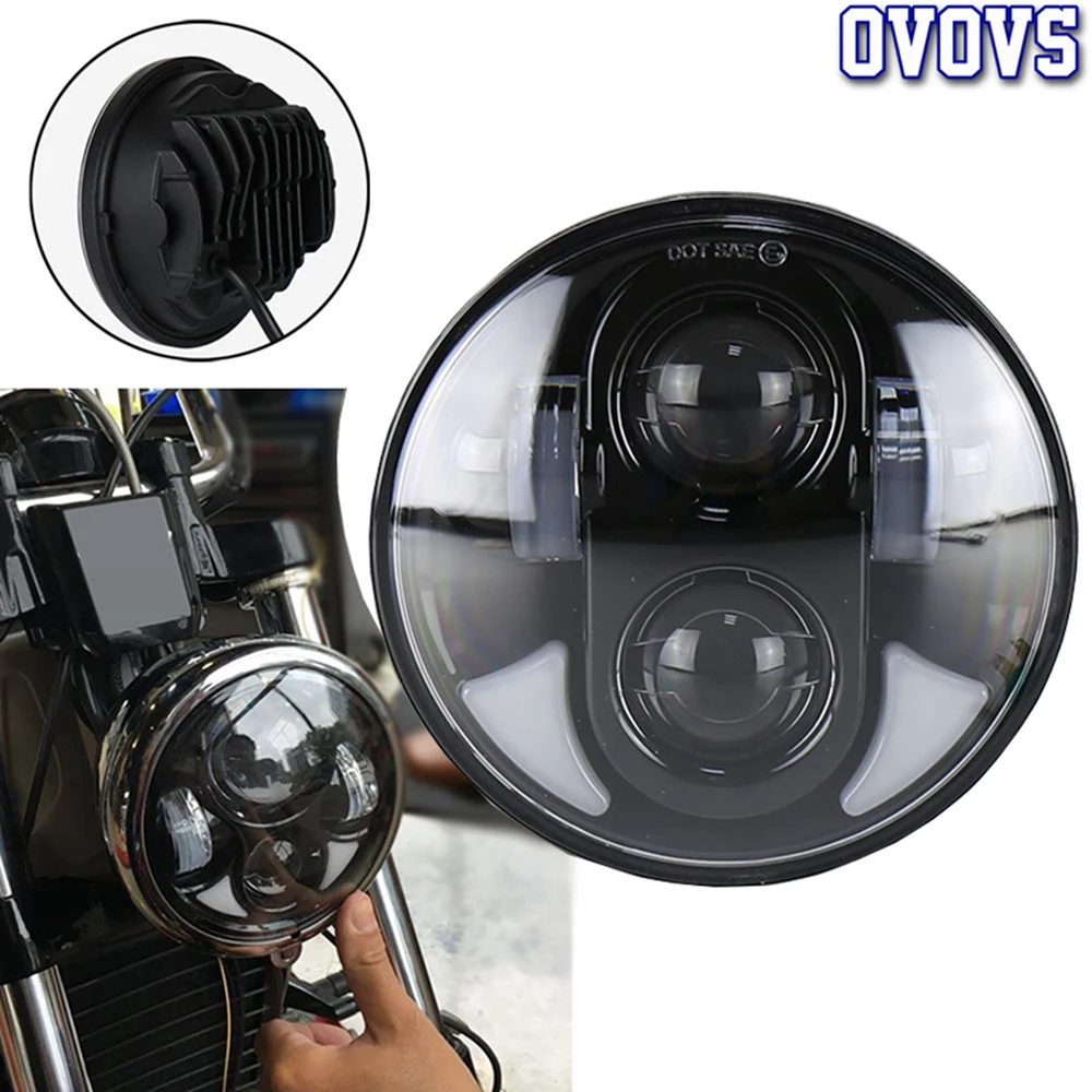 5.75" 40w 12v Round Led Headlight For Harley Davidson Xl883 Motorcycle