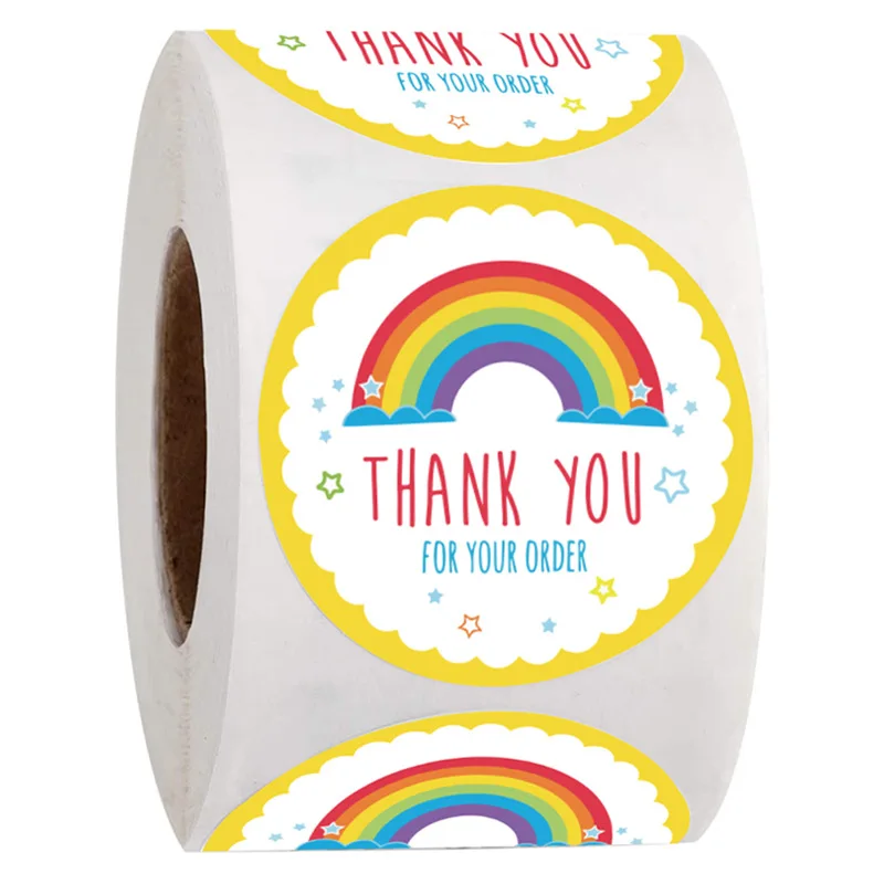 50–500 Stück Sonne Regenbogen Wolken Aufkleber Cartoon Danke Aufkleber niedlich für handgemachte Geschenk Dekor Etiketten Kinder Belohnung Aufkleber – Detail 1