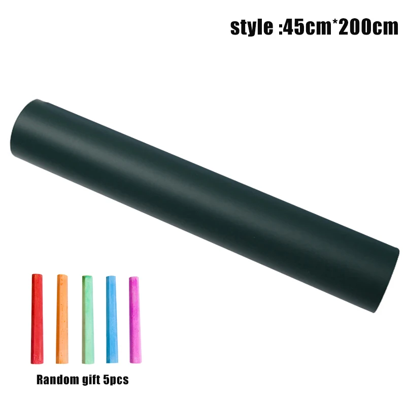 

PVC Blackboard Wall Sticker Removable Self Adhesive Chalkboard with Chalks OUJ99