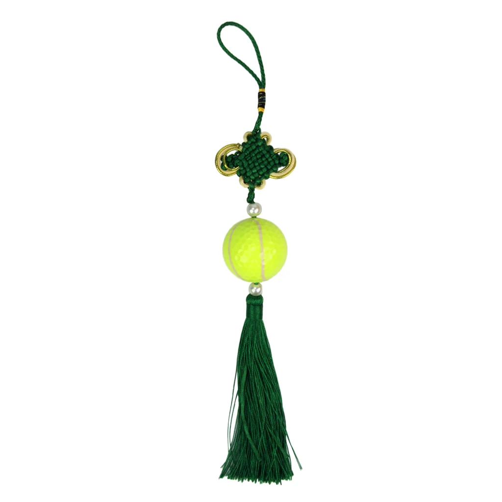 Traditional Handcraft Knitted Chinese Knot with Golf Ball - Hall Door Office Car Hanging Decor