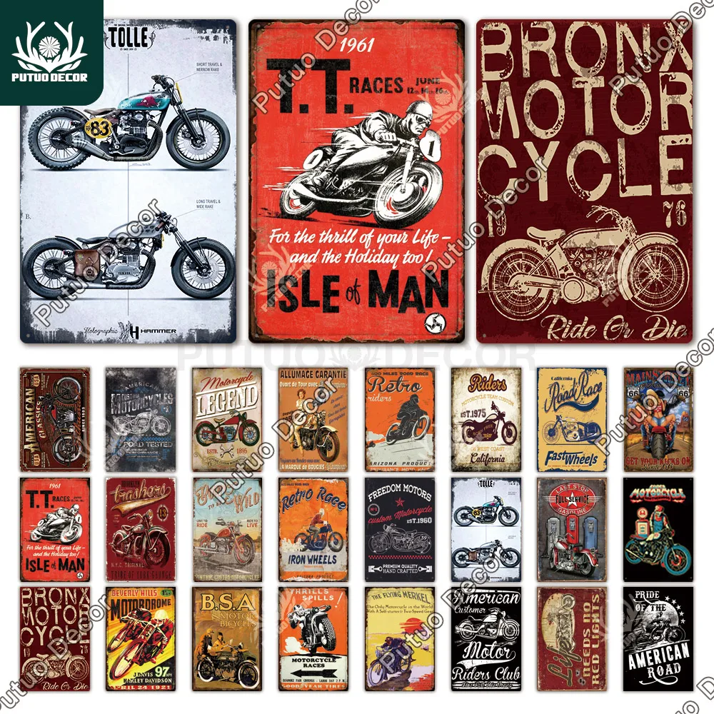 Motocicleta Estanho Sinais De Metal Retro Placa Metal Decora o Da 