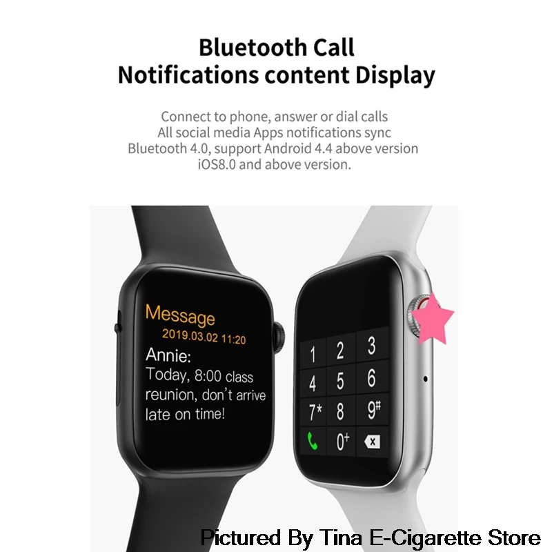 W34 44 мм смарт часы для мужчин и женщин Bluetooth Вызов ЭКГ монитор сердечного ритма